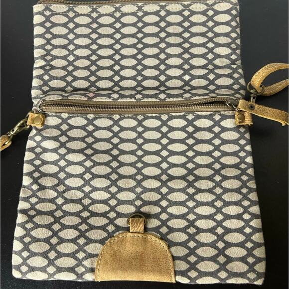 ˚₊‧꒰ა ☆ ໒꒱ ‧₊˚MYRA BAG Upcycled Canvas Faux Leather Small Crossbody Bag (5D-DQ) - Picture 4 of 8